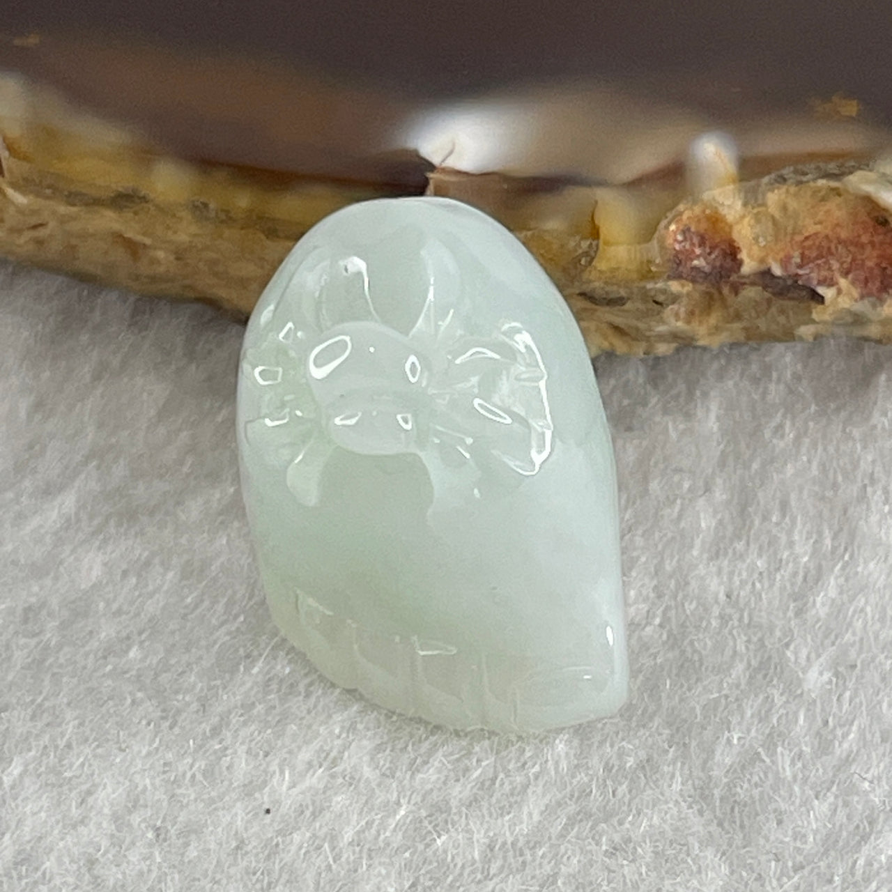 Natural Type A Sky Blue Jadeite Spider on Foot Charm Pendant 3.61g 18.1 by 13.0 by 10.6mm - Huangs Jadeite and Jewelry Pte Ltd