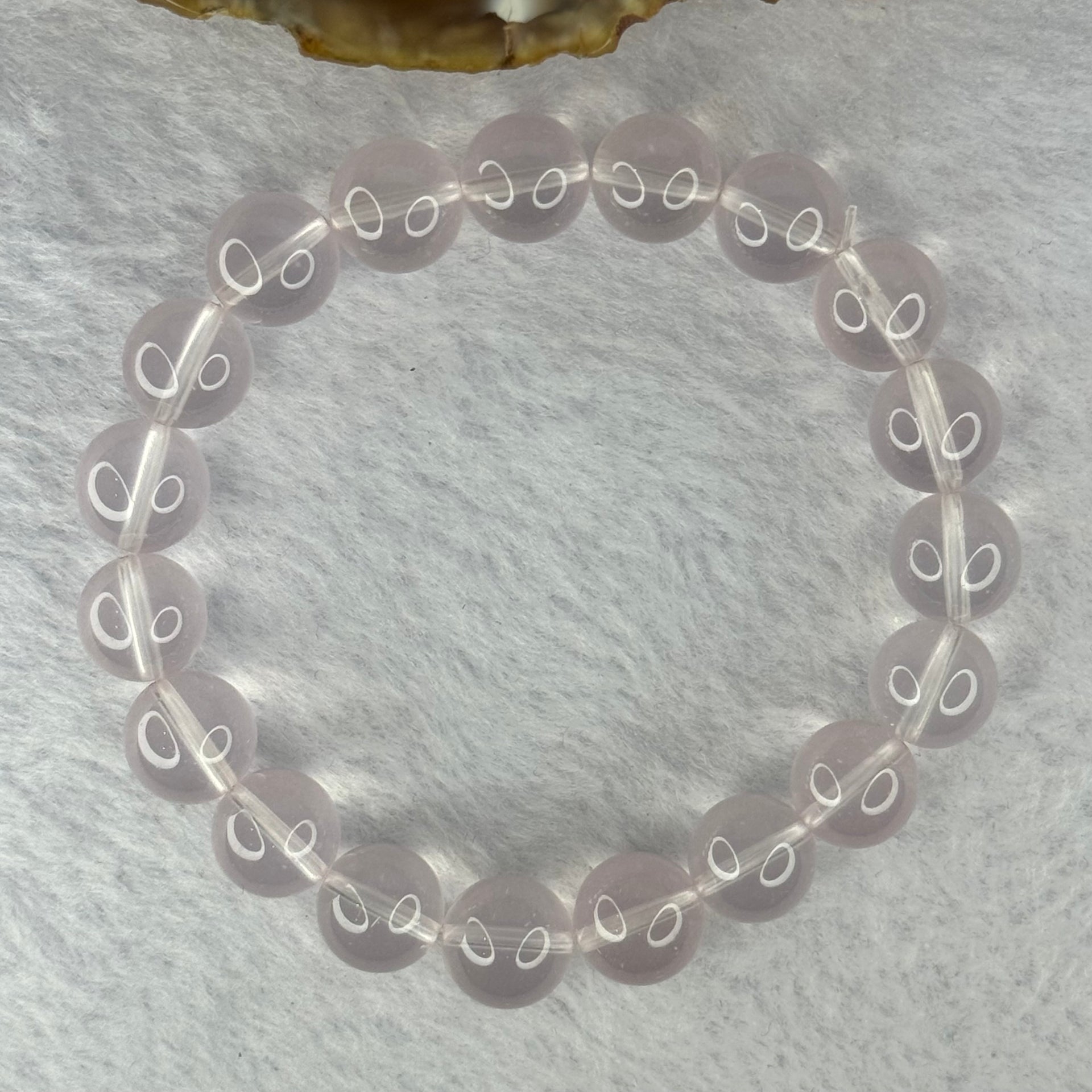 Natural Rose Quartz Beads Bracelet 天然玫瑰石英珠手链 32.27g 17.5cm 10.9mm 19 Beads - Huangs Jadeite and Jewelry Pte Ltd