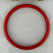 Natural Red Cinnabar Bangle with Inscription 28.10g Internal Diameter 63.4mm 9.4 by 6.0mm - Huangs Jadeite and Jewelry Pte Ltd