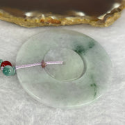 Type A Lavender Green Yellow Jadeite Double Ping An Kou Donut 29.08g 54.1 by 3.5mm - Huangs Jadeite and Jewelry Pte Ltd