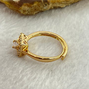 Colourless Cubic Zirconia with Crystals In AU750 Plated In Gold Color Sliver Ring (Adjustable Size) 2.56g 3.6 by 3.6 by 2.0mm - Huangs Jadeite and Jewelry Pte Ltd