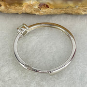 Type A Semi Icy Light Lavender Cabochon Jadeite in S925 Sliver Ring (Adjustable Size) 0.89g 3.1 by 2.0mm - Huangs Jadeite and Jewelry Pte Ltd