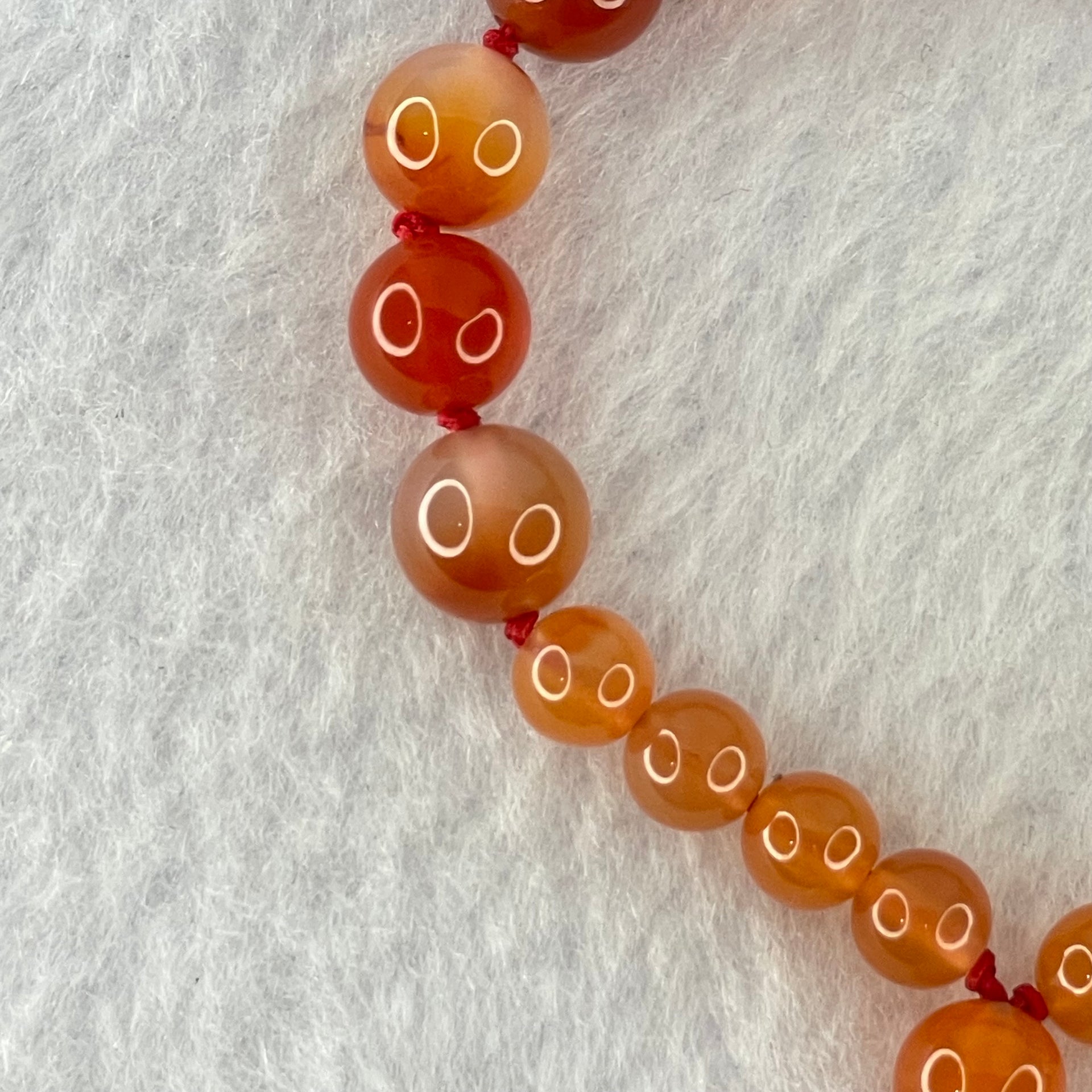 Natural Carnelian Agate Beads Bracelet 13.00g 13.5cm 8.1mm 24 Beads - Huangs Jadeite and Jewelry Pte Ltd