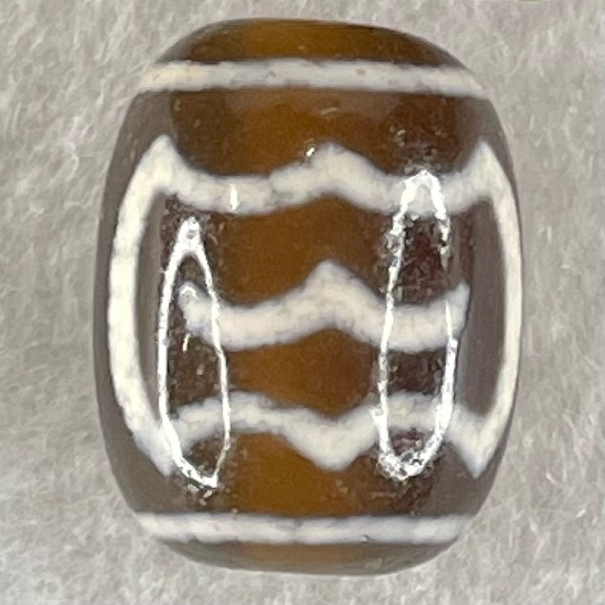 Natural Powerful Tibetan Old Oily Agate Double Garuda Dzi Bead Heavenly Master (Tian Zhu) 虎呀天诛 4.93g 17.2 by 13.4mm - Huangs Jadeite and Jewelry Pte Ltd