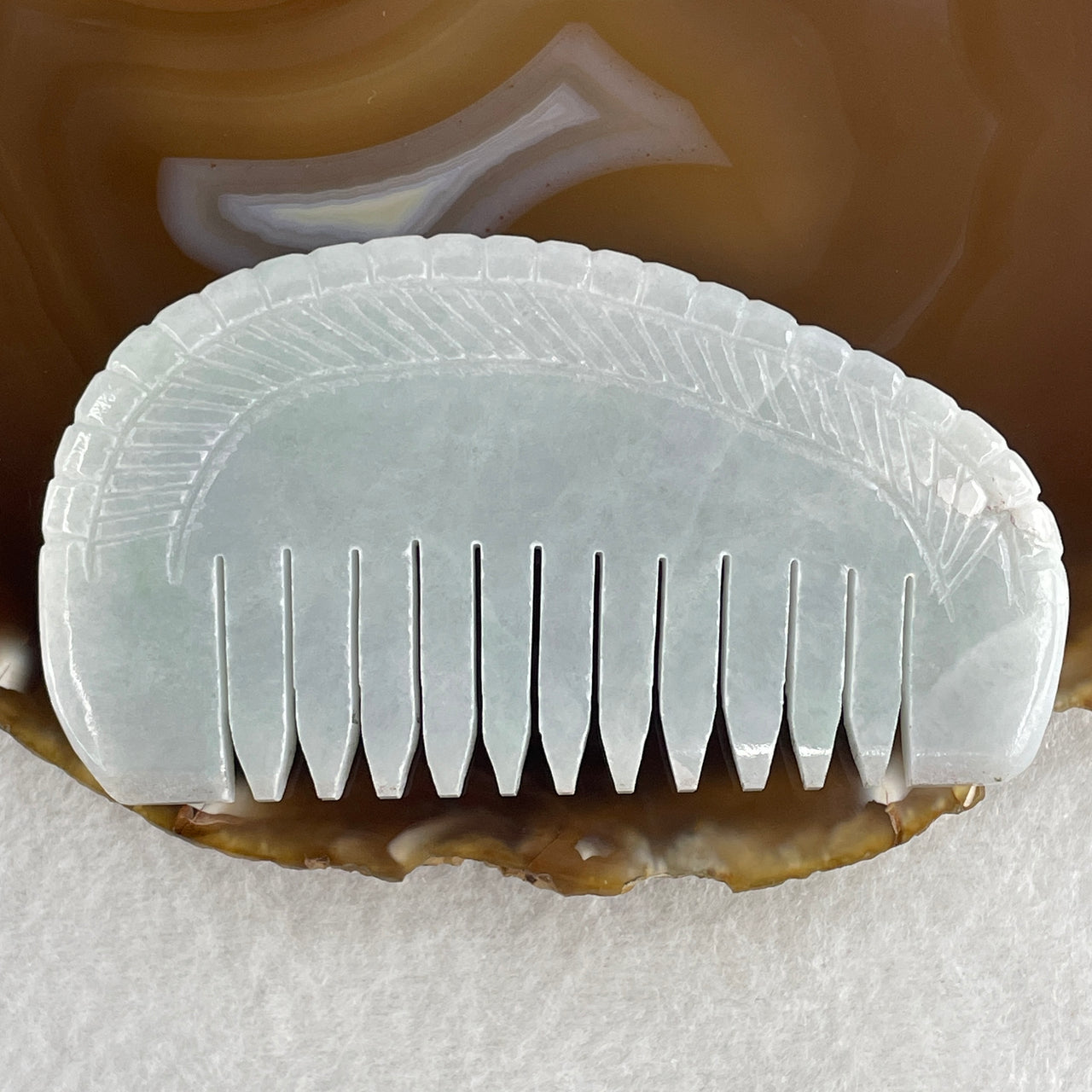 Certified Type A Blue Jadeite Comb 69.26g 88.2 by 49.3 by 7.3mm