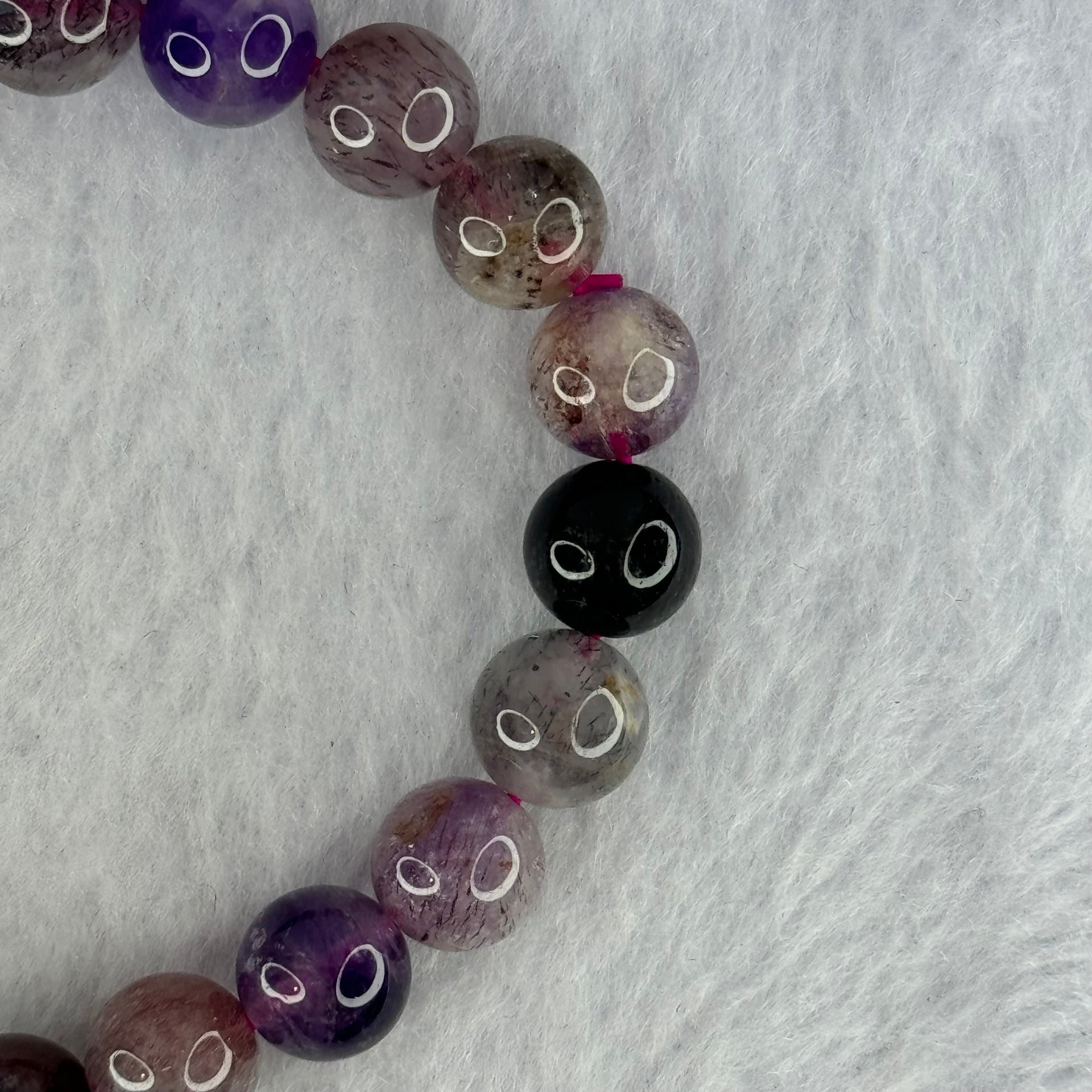 Natural Super 7 Beads Bracelet 21.80g 16cm 9.2mm 21 Beads - Huangs Jadeite and Jewelry Pte Ltd