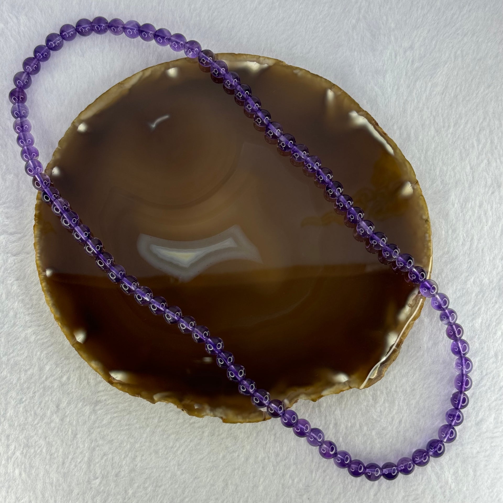Good Grade Natural Amethyst Necklace 39.71g 52cm 7.3 by 79 Beads - Huangs Jadeite and Jewelry Pte Ltd