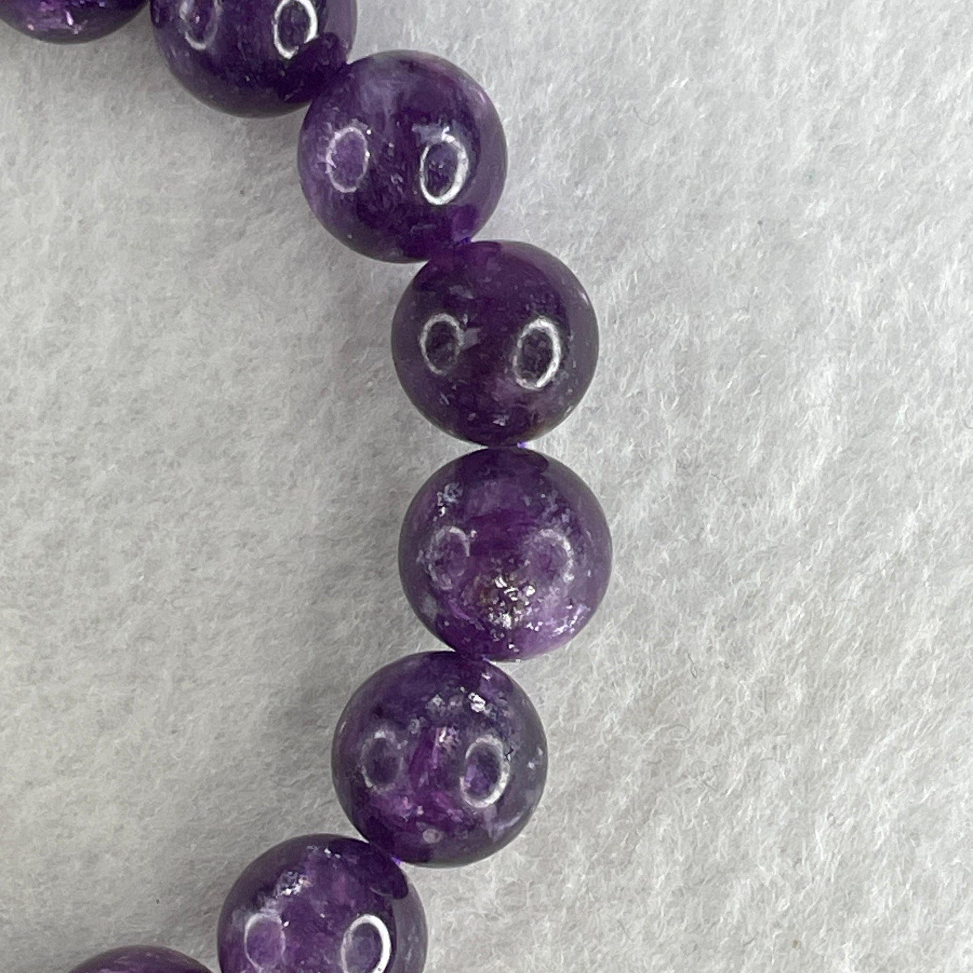 Certified Natural Purple Mica Jade Beads Bracelet 28.95g 15cm 10.3mm 18Beads - Huangs Jadeite and Jewelry Pte Ltd