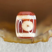 Natural Powerful Tibetan Old Oily Agate 2 Eyes Dzi Bead Heavenly Master (Tian Zhu) 二眼天诛 2.43g 13.6 by 10.1mm - Huangs Jadeite and Jewelry Pte Ltd