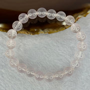 Natural Rose Quartz Beads Bracelet 天然玫瑰石英珠手链 20.54g 16cm 8.9mm 22 Beads - Huangs Jadeite and Jewelry Pte Ltd
