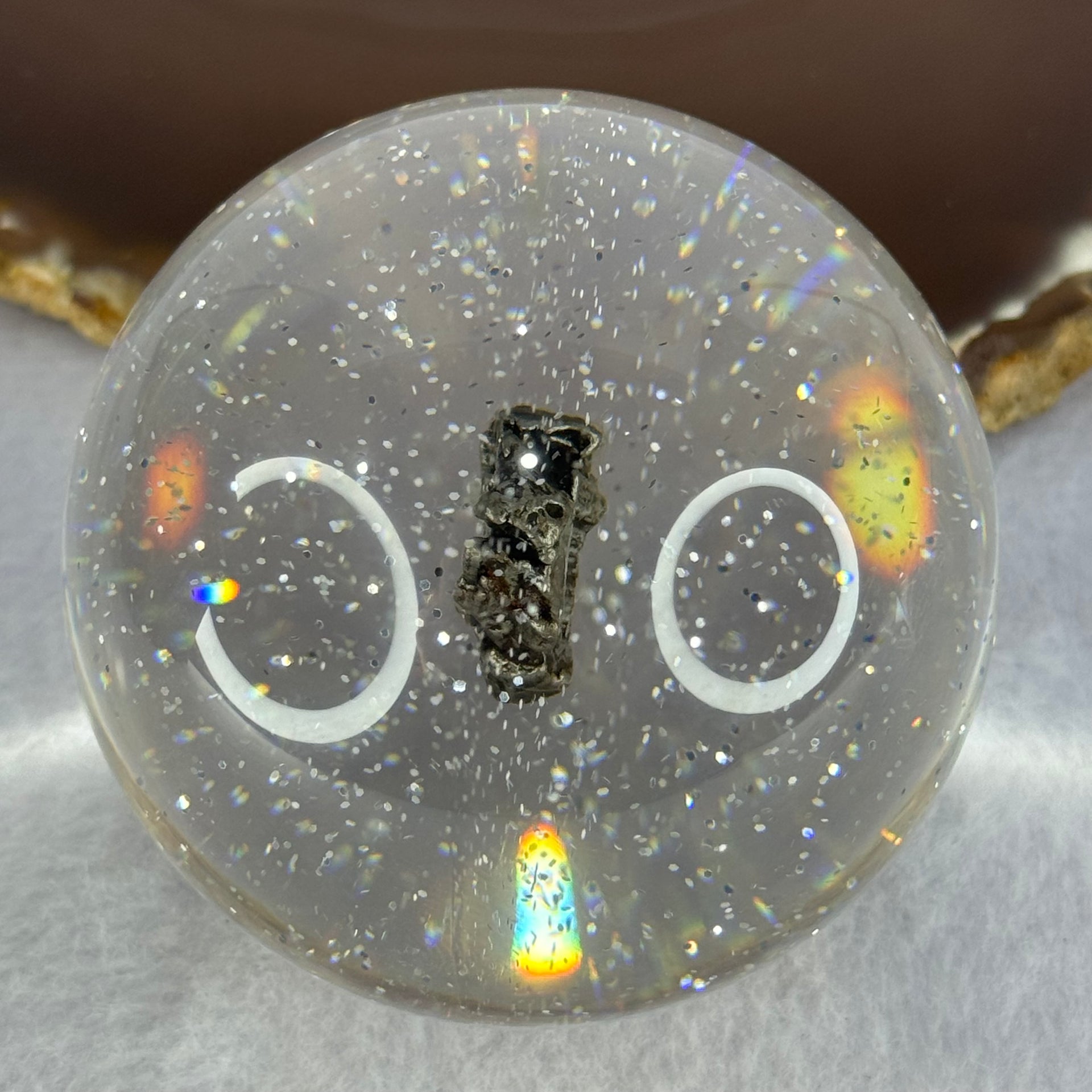 Natural Meteorite Ball Display Approximately Dimensions 155.52g 60.0mm by 76mm (This item has multiple quantity and every piece is unique, and each meteorite may look slightly different) - Huangs Jadeite and Jewelry Pte Ltd