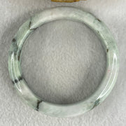 Type A Light Green with Green piao Hua Floral Jadeite Bangle 56.08g Inner Diameter 55.1mm 13.9 by 8.9mm (Internal Line) - Huangs Jadeite and Jewelry Pte Ltd