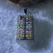 Natural Tourmaline Crystal in S925 Sliver Abacus Pendant 2.34g 3.2 by 2.0mm 10Beads - Huangs Jadeite and Jewelry Pte Ltd