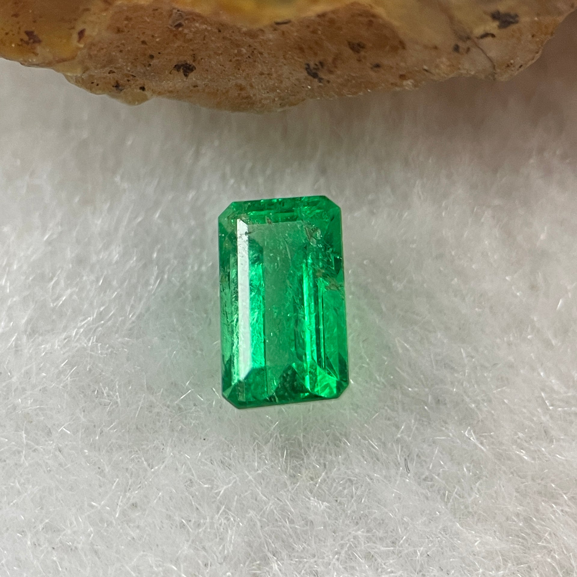 Natural Colombia Green Emerald (Beryl) Cut-Cornered Rectangular step cut 0.64ct 6.8 by 4.0 by 3.1mm - Huangs Jadeite and Jewelry Pte Ltd