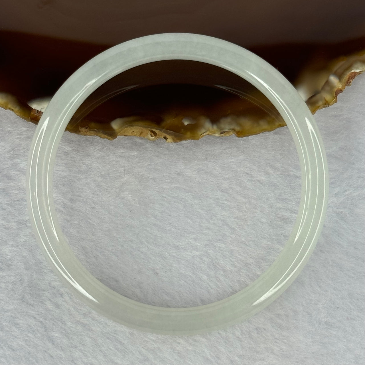 Type A Semi Icy Light Green Jadeite 18.84g Internal Diameter 56.4mm 6.4 by 6.5mm (Close to Perfect) - Huangs Jadeite and Jewelry Pte Ltd