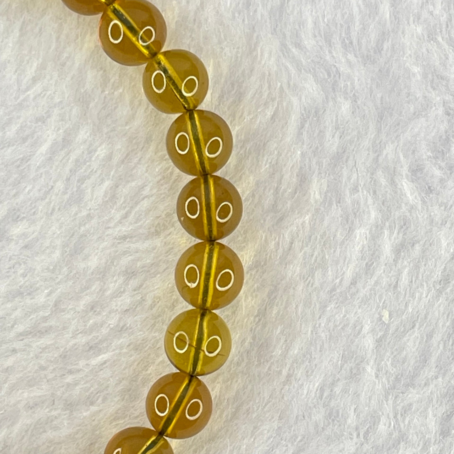 Natural Purple Honey Amber Beads Bracelet 天然紫蜜琥珀手链 3.41g 14cm 6.3mm 27 Beads - Huangs Jadeite and Jewelry Pte Ltd