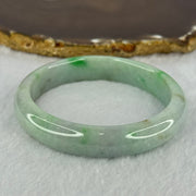 Type A Light Green with Bright Green Patches and Lavender Jadeite Bangle 54.16g Internal Diameter 58.4mm 12.6 by 7.9mm (Very Slight External Rough) - Huangs Jadeite and Jewelry Pte Ltd