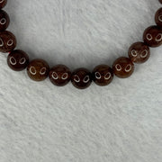 Natural Copper Rutilated Quartz Beads Bracelet 天然銅髮晶手镯 19.38g 16cm 8.9mm 22 Beads - Huangs Jadeite and Jewelry Pte Ltd