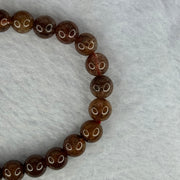 Natural Copper Rutilated Quartz Beads Bracelet 銅髮晶手镯 16.11g 16cm 7.9mm 28 Beads - Huangs Jadeite and Jewelry Pte Ltd