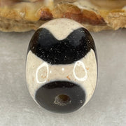 Natural Powerful Tibetan Old Oily Agate Tiger Tooth Daluo Dzi Bead Heavenly Master (Tian Zhu) 虎呀天诛 4.94g 17.7 by 13.4mm - Huangs Jadeite and Jewelry Pte Ltd