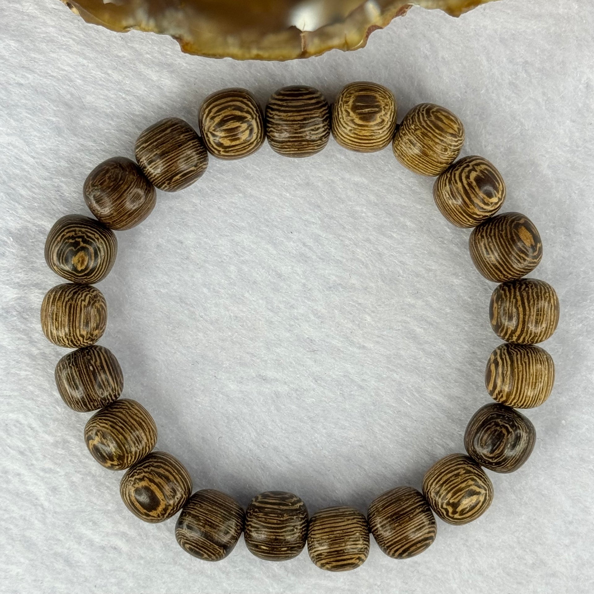 Natural Wenge Wooden Beads Bracelets 天然鸡翅木手链 9.65g 16.5cm 9.9mm 21 Beads - Huangs Jadeite and Jewelry Pte Ltd