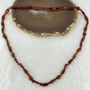 Natural Tea Color Blood Amber Irregular Beads Necklace 天然茶色血珀项链 14.99g 10.3 by 6.5 by 5.2mm 37pcs - Huangs Jadeite and Jewelry Pte Ltd