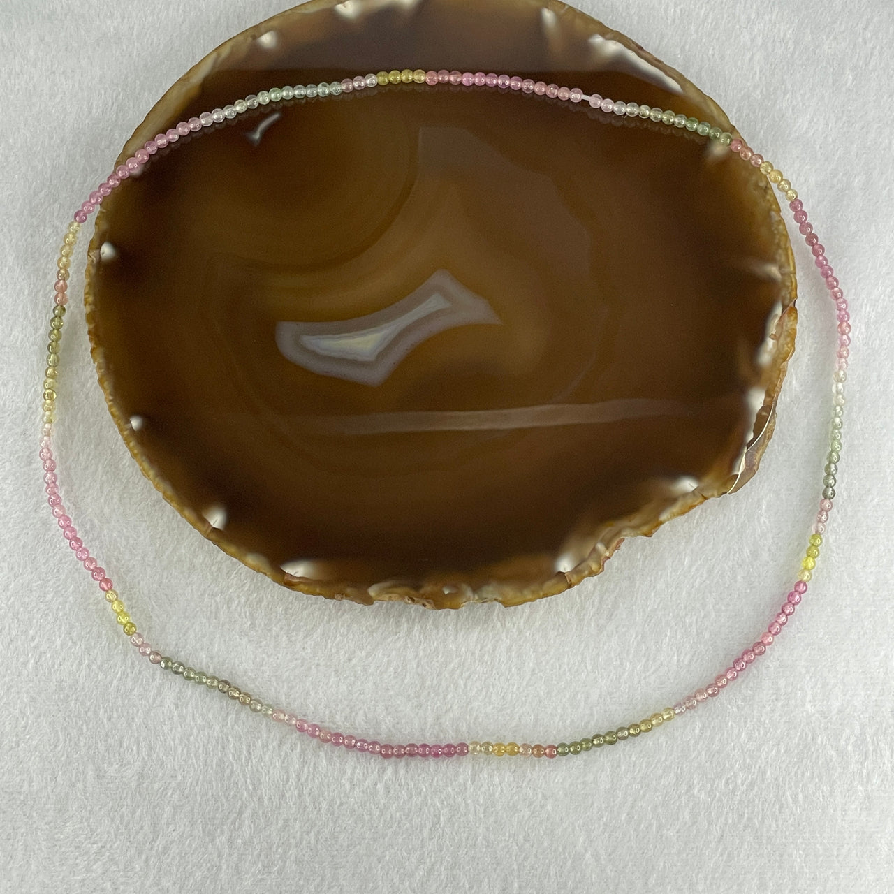 Good Grade Natural Tourmaline Crystal Beads Necklace 7.88g 52cm 3.1mm 195Beads