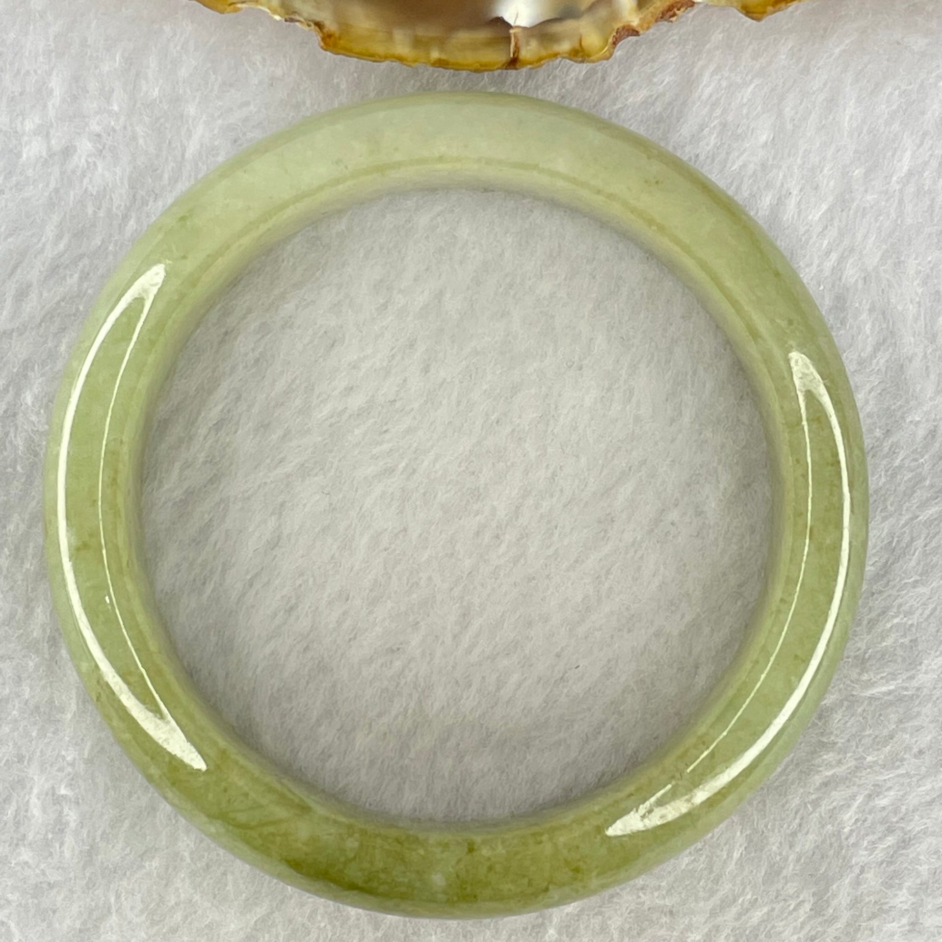 Type A Light Green Jadeite Bangle Internal Diameter 54.5mm 55.80g 14.2 by 8.1mm (Close to Perfect) - Huangs Jadeite and Jewelry Pte Ltd