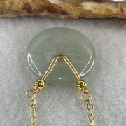 Natural Type A Icy Light Green Jadeite Ping An Kou Pendant | 19mm Translucent Jade Peace Disc Talisman with 58cm Adjustable Necklace (5.19g | 19.3 x 3.6mm) - Huangs Jadeite and Jewelry Pte Ltd