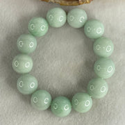 Type A Light Green Jadeite Beads Bracelet 92.33g 15.5cm 16.2mm 13 Beads (Very Slight Internal Lines) - Huangs Jadeite and Jewelry Pte Ltd