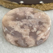 Natural Pink Flower Agate Oval Bangle Set 82.68g Inner Diameter 55.7mm 10.3 by 6.8mm (Very Very Slight External Rough) - Huangs Jadeite and Jewelry Pte Ltd