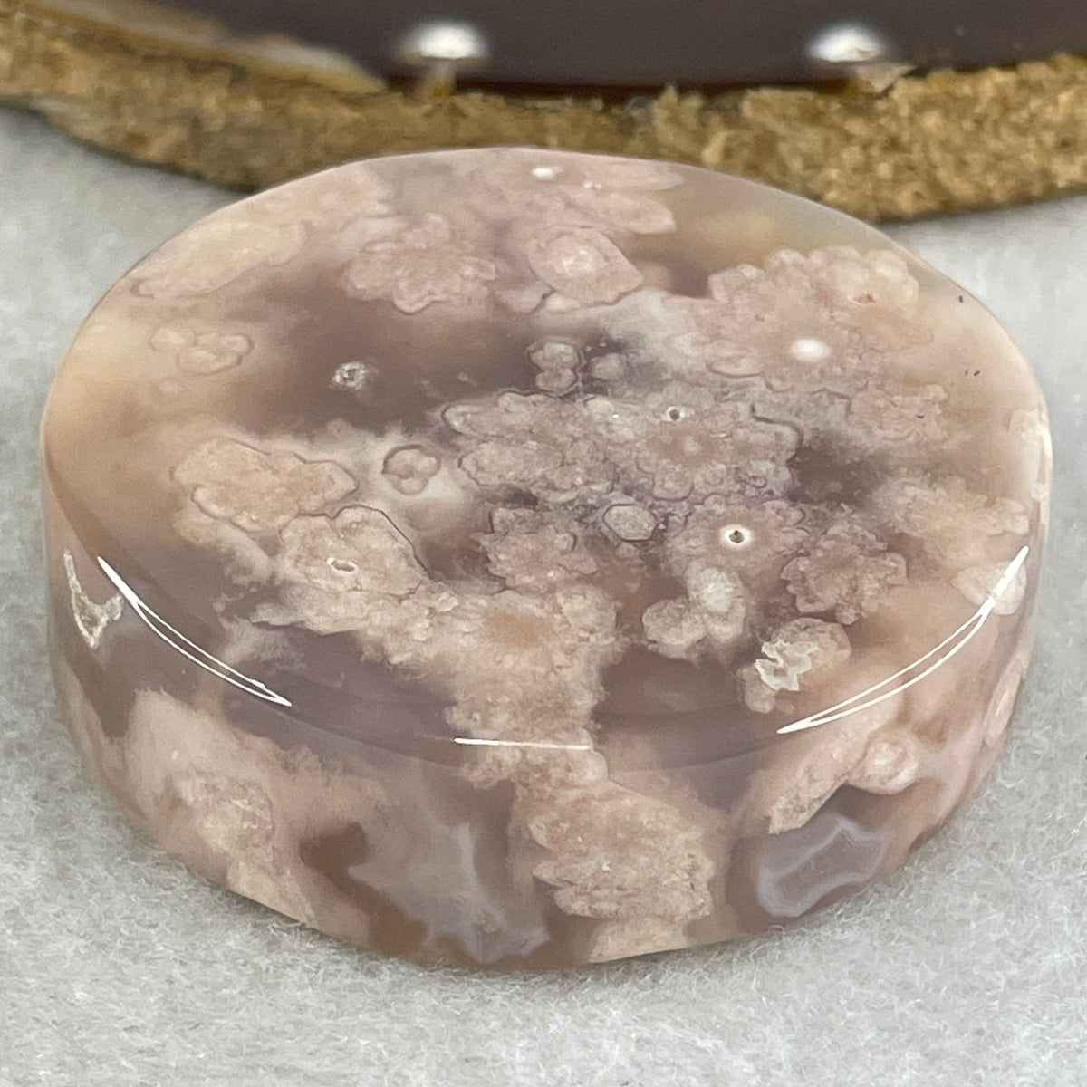 Natural Pink Flower Agate Oval Bangle Set 82.68g Inner Diameter 55.7mm 10.3 by 6.8mm (Very Very Slight External Rough) - Huangs Jadeite and Jewelry Pte Ltd
