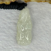 Type A Semi Icy Cai Shen Ye God of Fortune 4.93g 31.5 by 12.5 by 6.0mm - Huangs Jadeite and Jewelry Pte Ltd