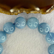 Natural Aquamarine Beads Bracelet 75.87g 19cm 15.9mm 14 Beads - Huangs Jadeite and Jewelry Pte Ltd