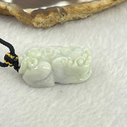 Type A Green and Lavender Jadeite Pixiu Necklace 14.48g 30.7 by 17.5 by 11.5mm - Huangs Jadeite and Jewelry Pte Ltd