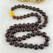 Natural Dark Red Medicine Amber Beads Necklace 天然红药琥珀项链  35.36g 56cm 9.0 - 12.0mm 56 Beads - Huangs Jadeite and Jewelry Pte Ltd