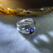 Natural Oval Blue Sapphire with Round Brilliant Cut Shape Diamonds in PT900 Platinum 15.38g Ring S2.386 with Melees D0.47 ct Total 19.93g US6.75 HK15 - Huangs Jadeite and Jewelry Pte Ltd