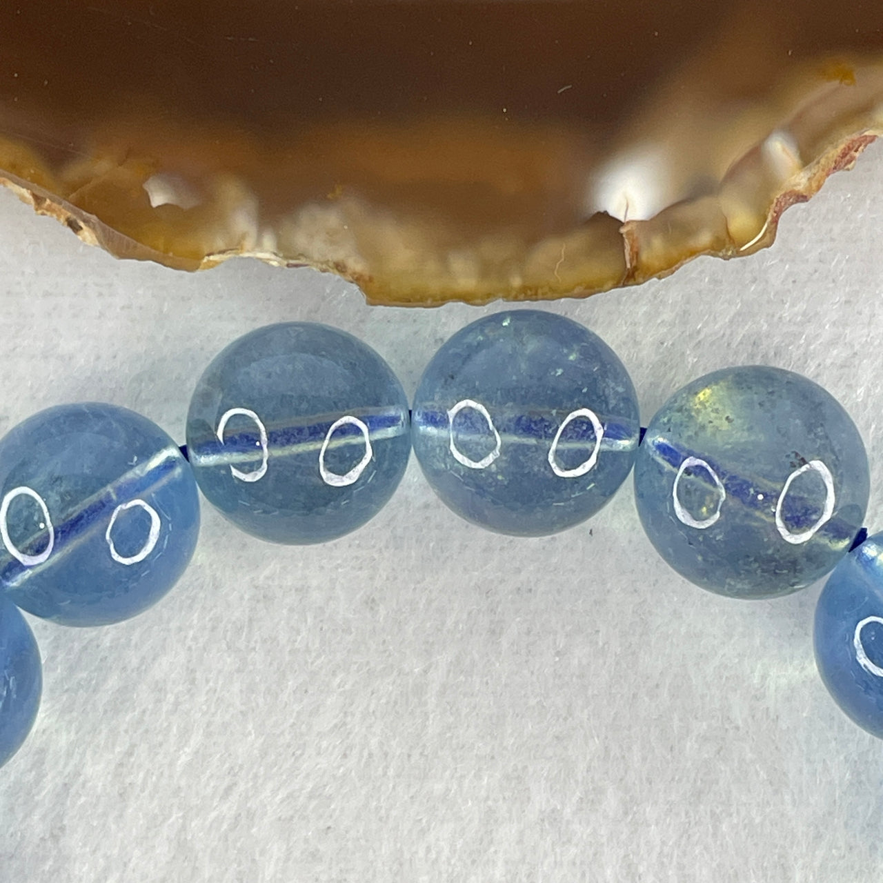 Certified Very Good Natural Transparent Aquamarine Beads Bracelet 51.47g 17cm 13.5mm 16 Beads