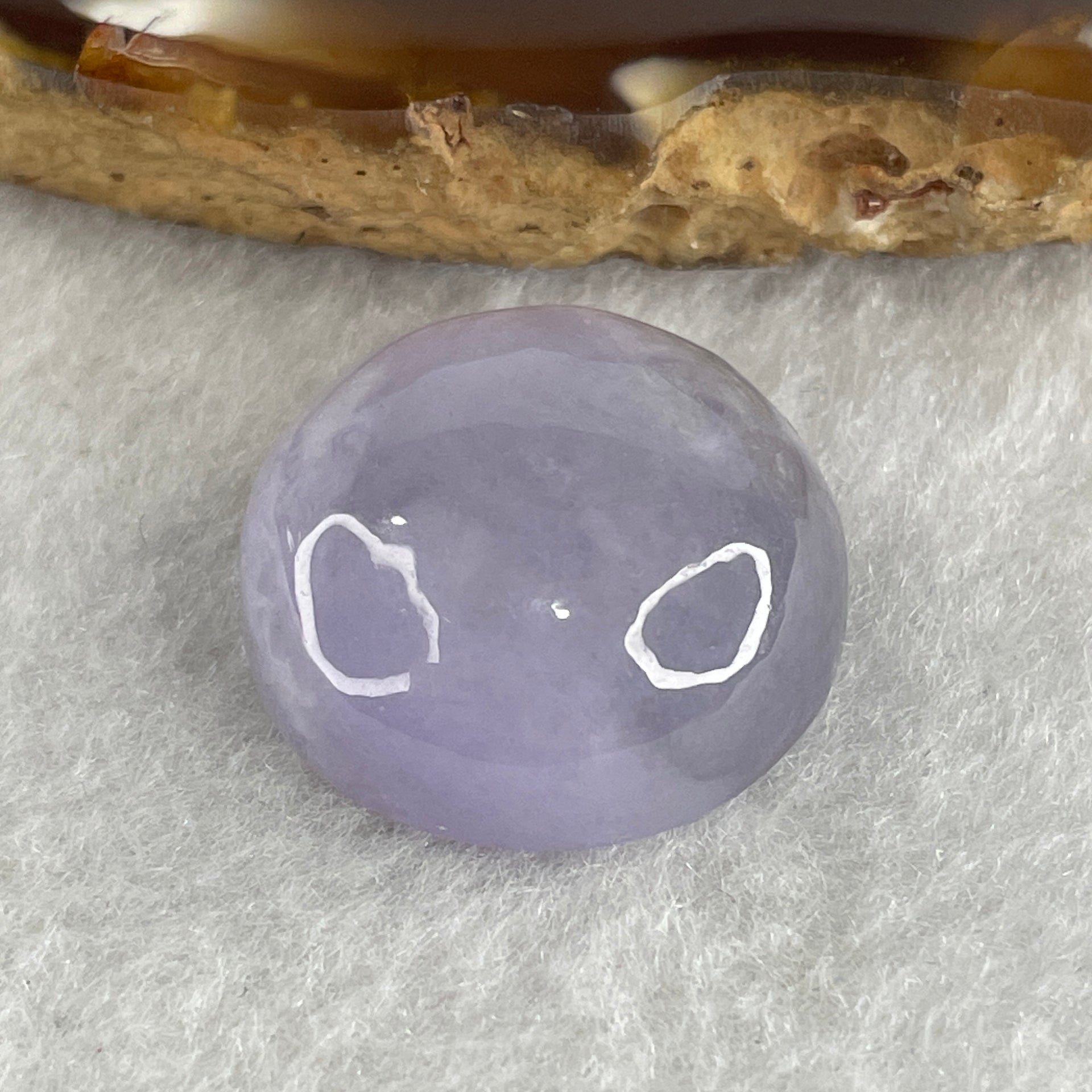 Natural Type A Lavender Jadeite Round Shape Cabochon Stone for Setting 8.48g 20.8 by 10.0mm - Huangs Jadeite and Jewelry Pte Ltd