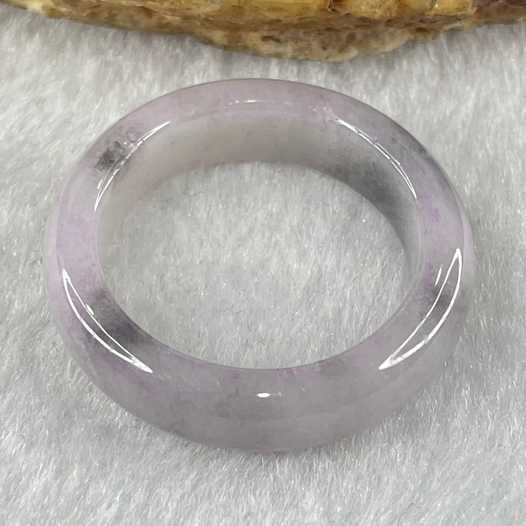 Type A Light Lavender with Wuji Grey Patches Jadeite Ring 4.12g 5.9 by 3.8mm US9.2/HK 20.5 (Close to Perfect) - Huangs Jadeite and Jewelry Pte Ltd