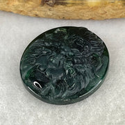 Rare Good Grade Type A Fully Translucent Black Jadeite Dragon Head Stone For Setting 3.65g 20.3 by 18.5 by 6.4mm - Huangs Jadeite and Jewelry Pte Ltd