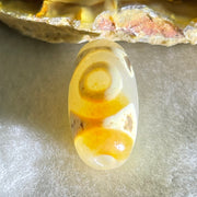 Natural Powerful Tibetan Old Oily Agate 3 Eyes Dzi Bead Heavenly Master (Tian Zhu) 三眼天诛 3.02g 20.0 by 10.1mm - Huangs Jadeite and Jewelry Pte Ltd