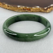 Type A Green Jadeite Oval Bangle Internal Diameter 57.7mm 36.44g 11.6 by 7.0mm (Slight Internal Lines) - Huangs Jadeite and Jewelry Pte Ltd