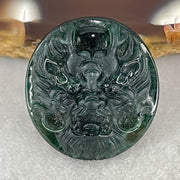 Rare Good Grade Type A Fully Translucent Black Jadeite Dragon Head Stone For Setting 3.65g 20.3 by 18.5 by 6.4mm - Huangs Jadeite and Jewelry Pte Ltd
