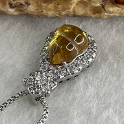 Natural Yellow Citrine Hulu Pendant on S925 Sliver 3.58g 7.8 by 6.0 by 4. - Huangs Jadeite and Jewelry Pte Ltd