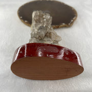 Natural Smoky Quartz Rough Irregular Shape Display in Wooden Stand 353.99g 90.7 by 60.9 by 142.8mm - Huangs Jadeite and Jewelry Pte Ltd
