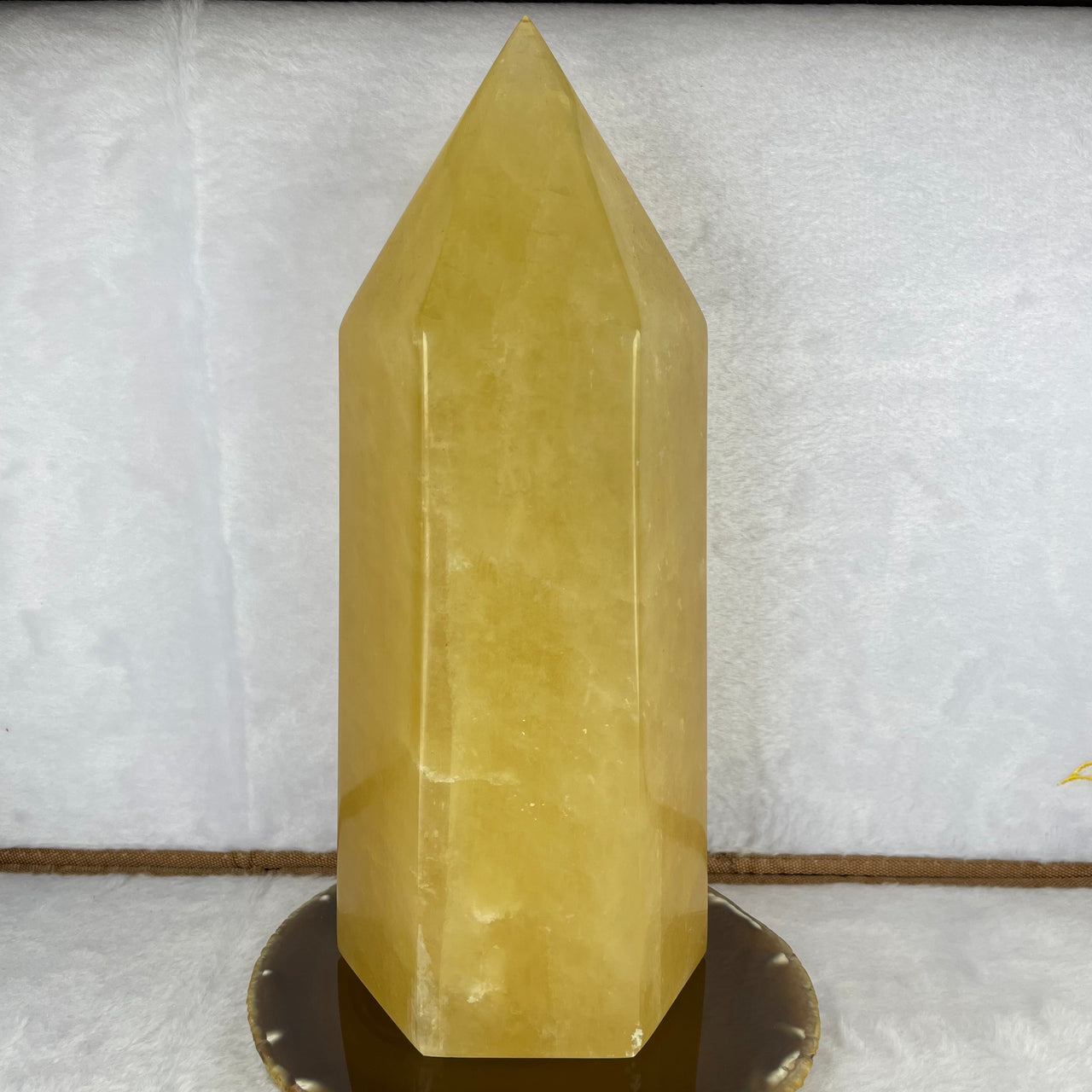 Natural Yellow Calcite Tower 3,787.4g 240.5 by 104.2 by 96.1 mm - Huangs Jadeite and Jewelry Pte Ltd
