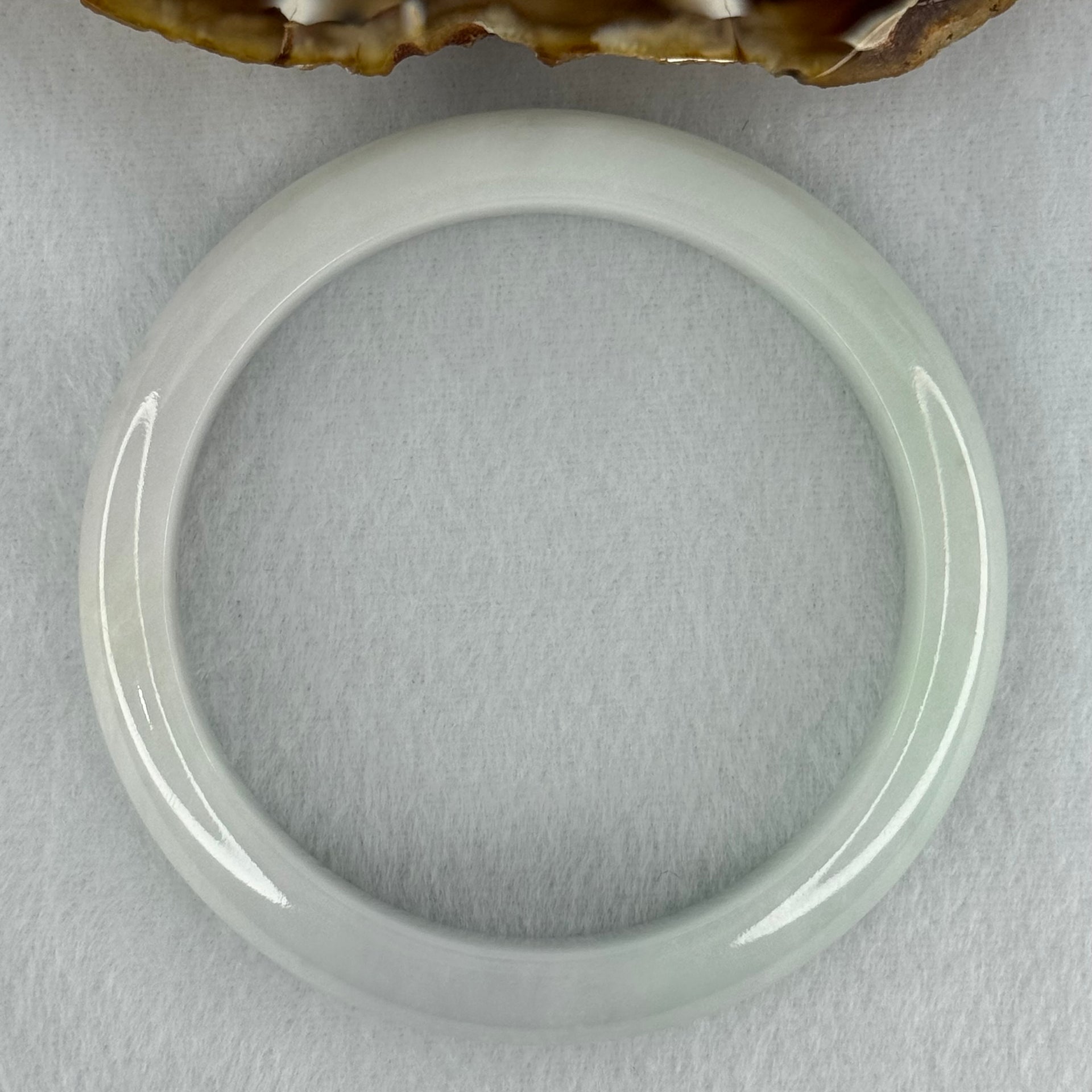 Type A Faint Lavender and Faint Green Jadeite Bangle Internal Diameter 58.5mm 58.12g 12.7 by 8.4mm (Internal Line) - Huangs Jadeite and Jewelry Pte Ltd