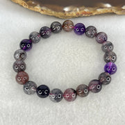 Good Grade Natural Blackcurrant Super 7 Beads Bracelet 22.74g 16cm 9.4mm 21 Beads - Huangs Jadeite and Jewelry Pte Ltd