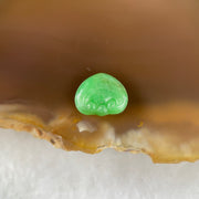 Type A Old Mine Full Green Jadeite Ruyi Charm Stone For Setting 0.35g 9.0 by 7.5 by 2.5mm - Huangs Jadeite and Jewelry Pte Ltd